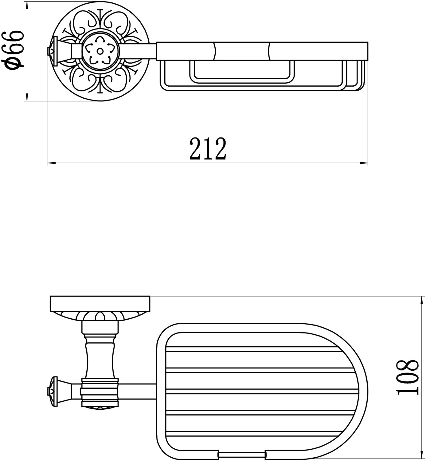 Мыльница решетка настенная Savol 58с (S-005832C) - фото 3