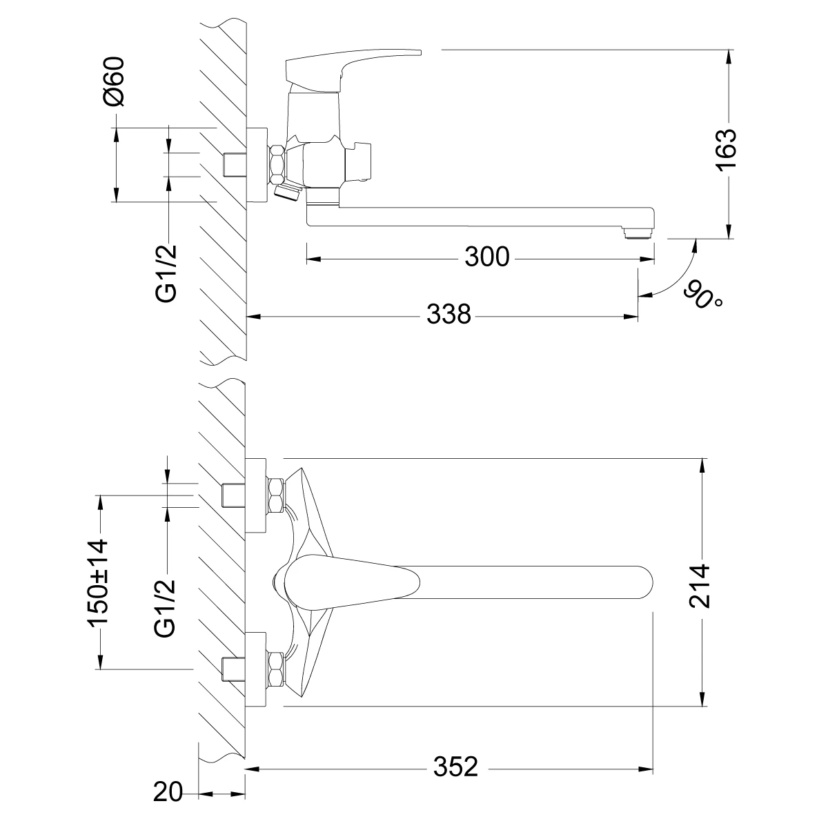 Смеситель для ванны Lemark Linara (LM0451C) - фото 3