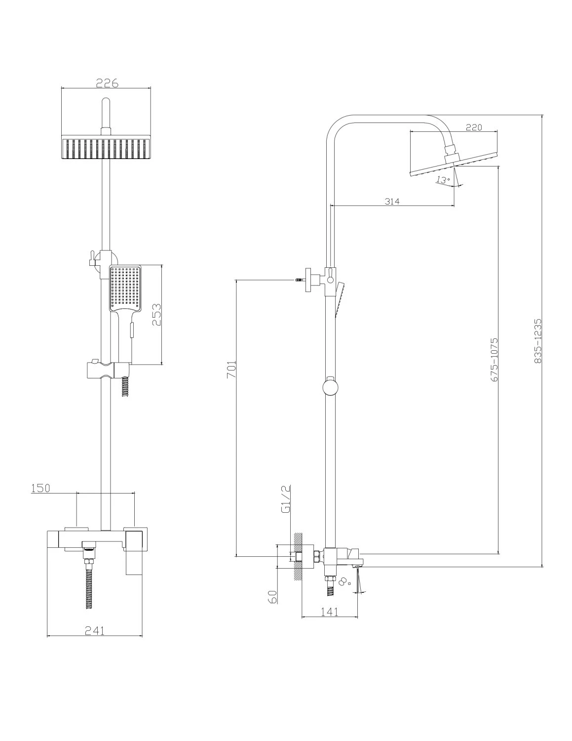 Душевая система RUSH Тира (Thira) (TR3635-50Black) - фото 3