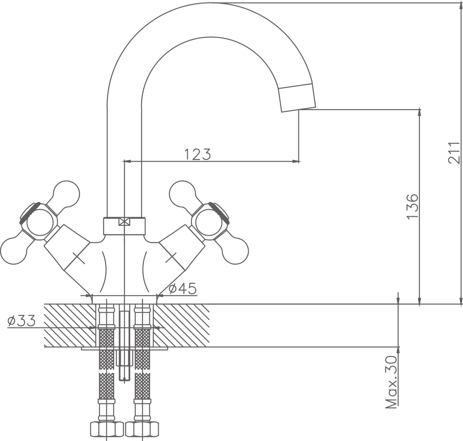 Смеситель для кухни Cron хром (CN1319) - фото 2