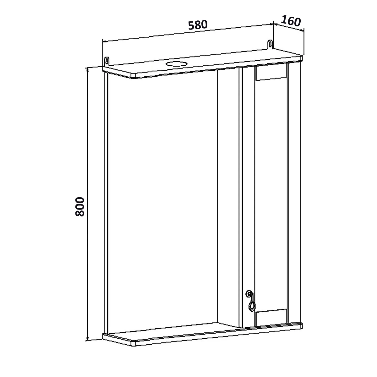 Зеркальный шкаф Runo правый Мерида 58 (00-00000740) - фото 4