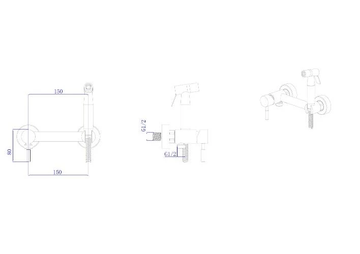 Гигиенический душ встраиваемый RUSH Мелос (Melos) (SUS1101-99Black) - фото 2