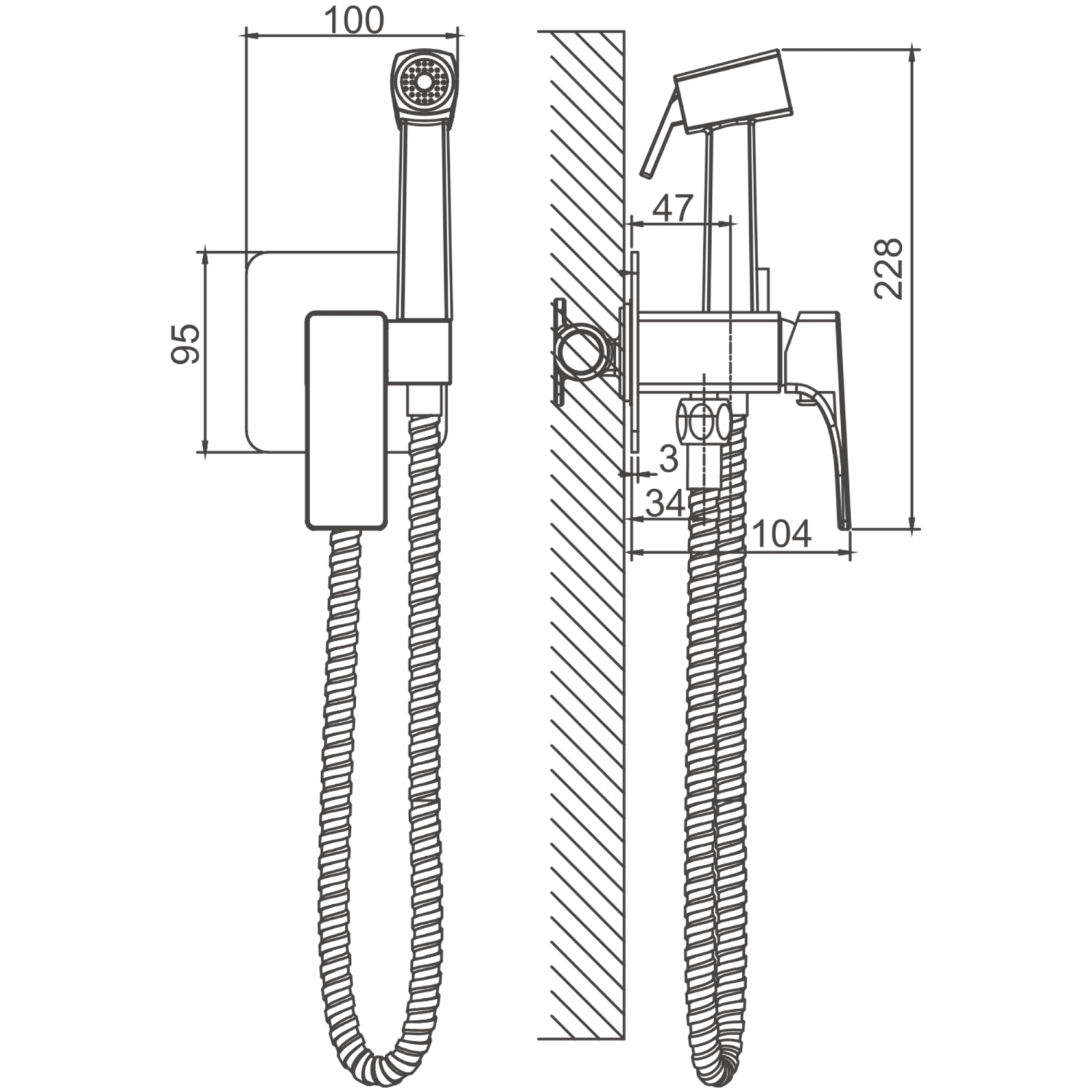 Смеситель гигиенический BELZ цвет: хром (B55709) - фото 2