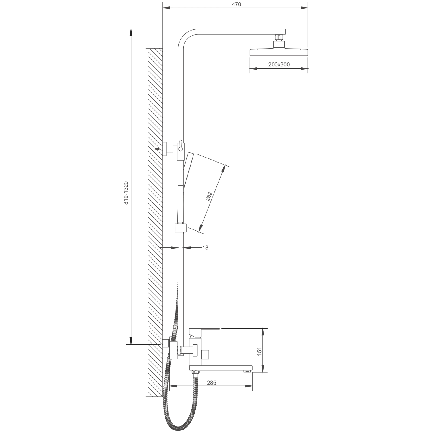 Душевая система BELZ цвет: черный (B24817-7) - фото 2