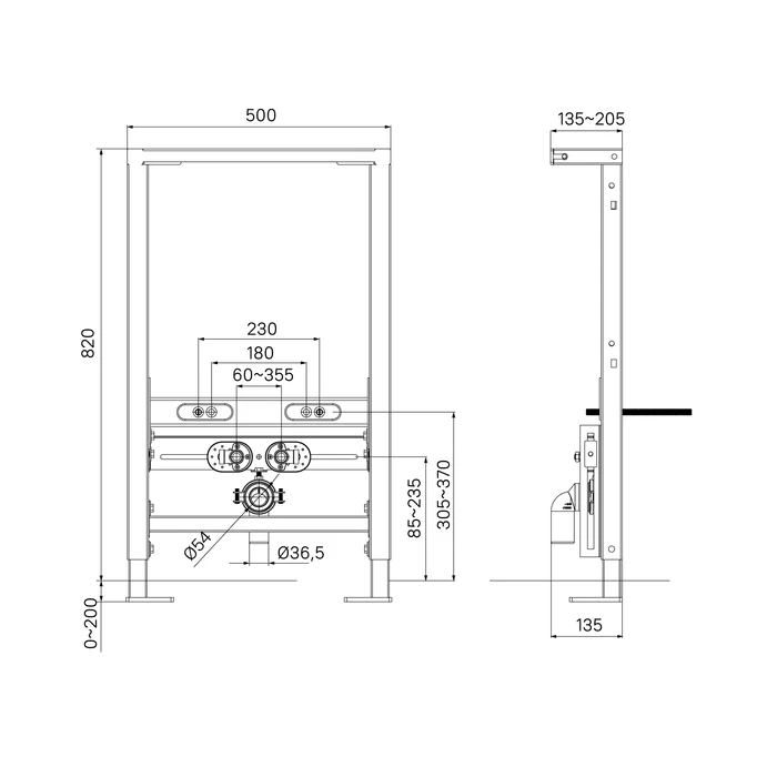 Инсталляция рамная для подвесного биде, универсальная, Profix, IDDIS (PROB000i32) - фото 2