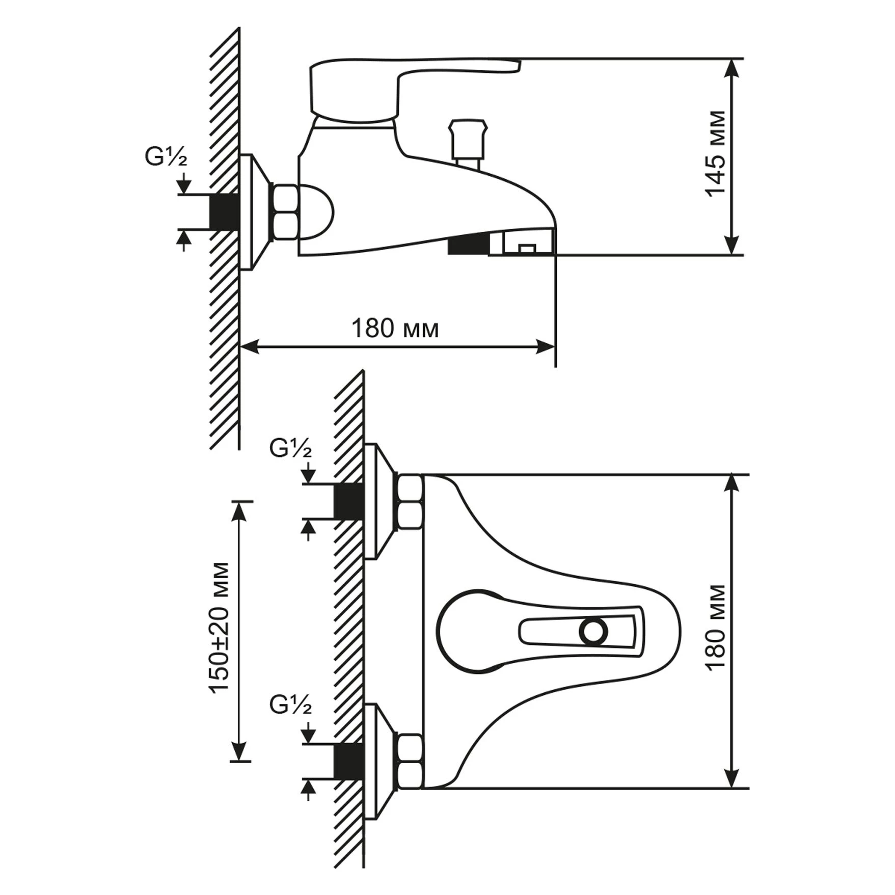 Смеситель для ванны MIXLINE ML06-01 (522146) Смеситель для ванны MIXLINE ML06-01 (522146) - фото 3