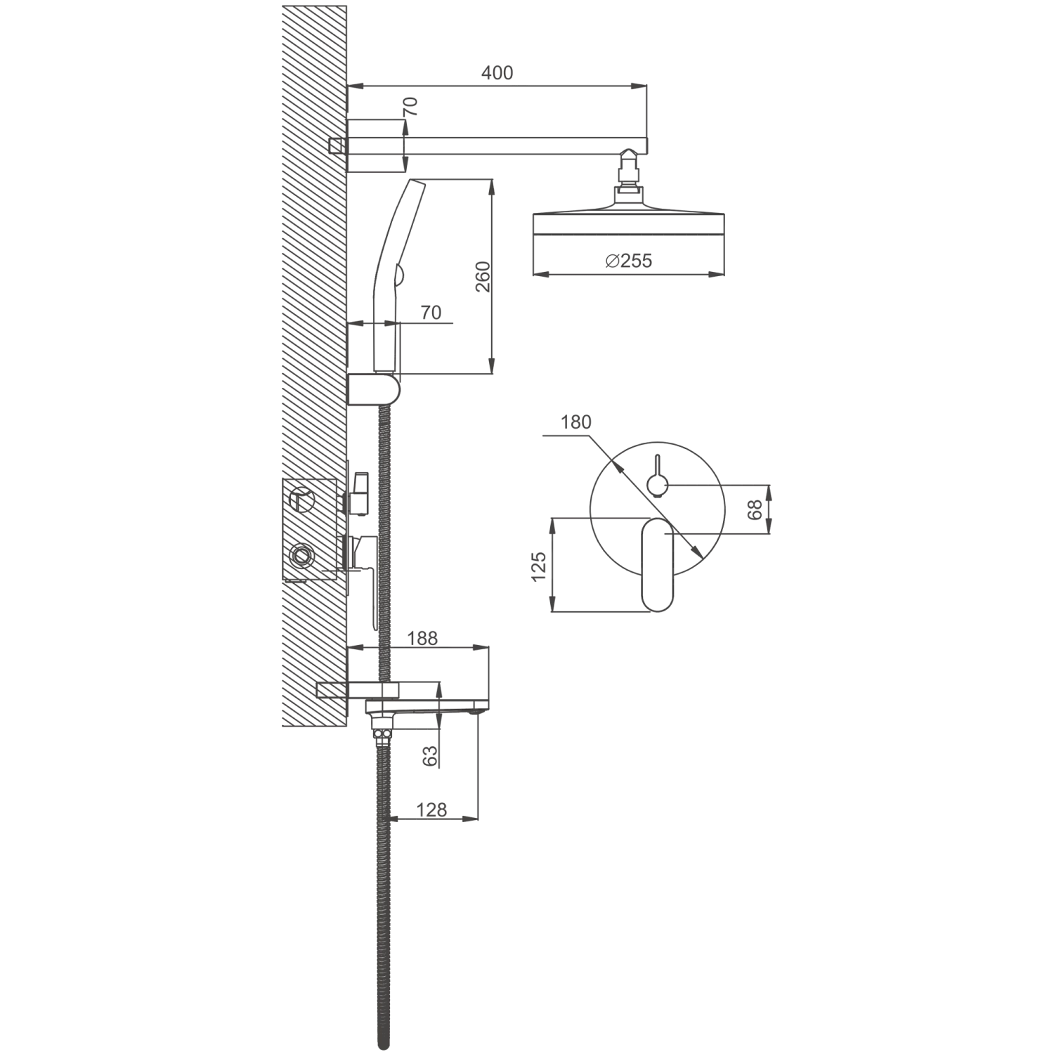 Душевая система BELZ встроенная хром (B80713) - фото 2