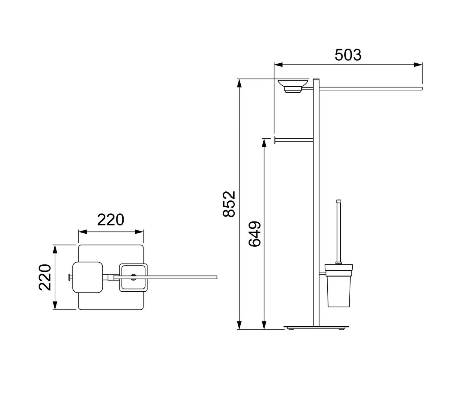 Стойка в ванную комнату Timo Selene (10085/00) хром - фото 3