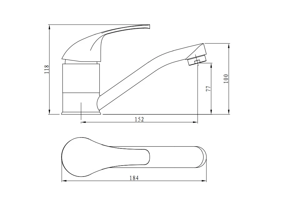 Смеситель для умывальника/кухни RUSH Врангель (Vrangel) (VR7114-26) - фото 3