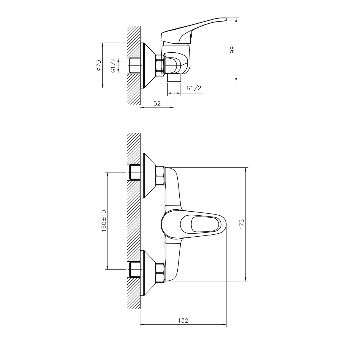 Смеситель для душа DECOROOM DR21 (DR21055) Смеситель для душа DECOROOM DR21 (DR21055) - фото 2