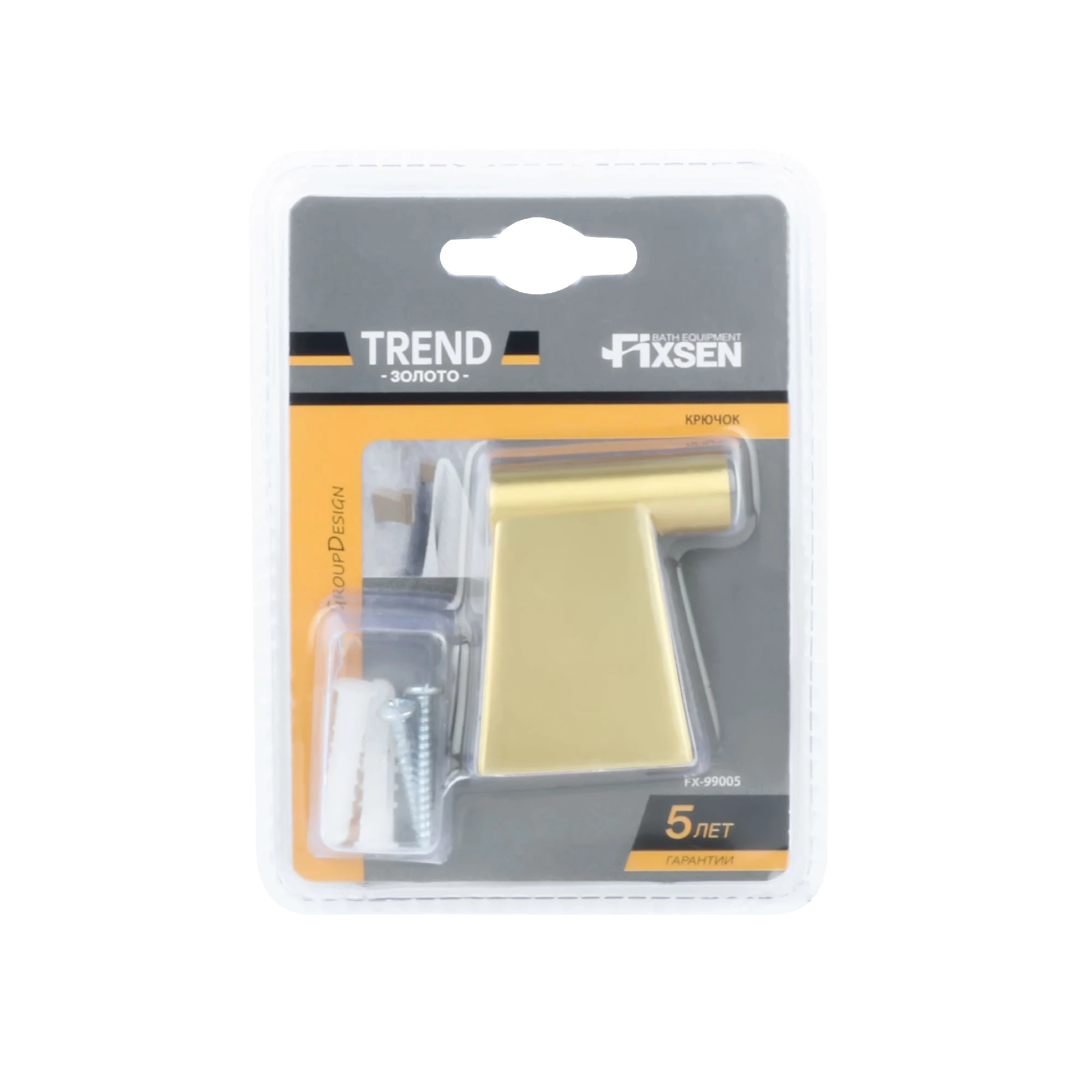 Крючок FIXSEN TREND GOLD одинарный (FX-99005) Крючок FIXSEN TREND GOLD одинарный (FX-99005) - фото 3