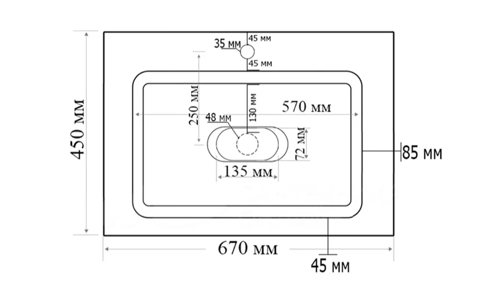 Раковина VIGO Modul 70 (Madera) (4627173210782) - фото 9