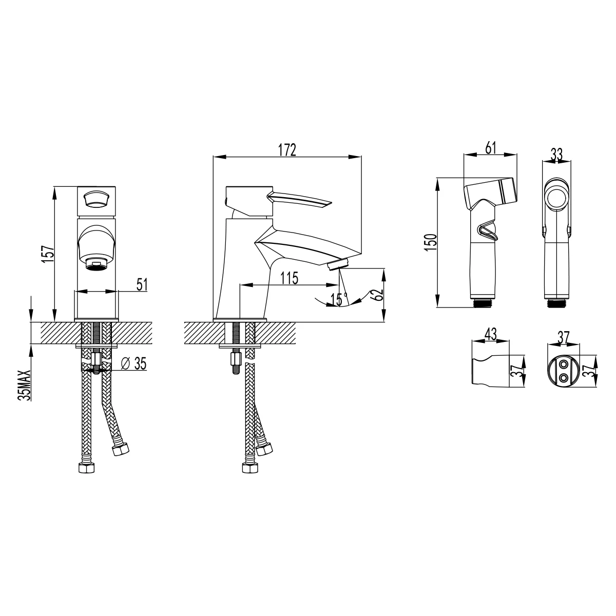 Смеситель Lemark Atlantiss для раковины и биде (LM3216C) - фото 3