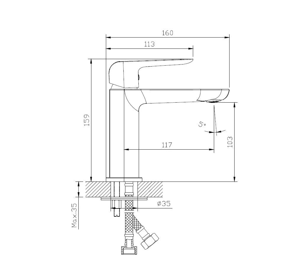 Смеситель для раковины DQ Düsseldorf хром (DA1722101) - фото 5