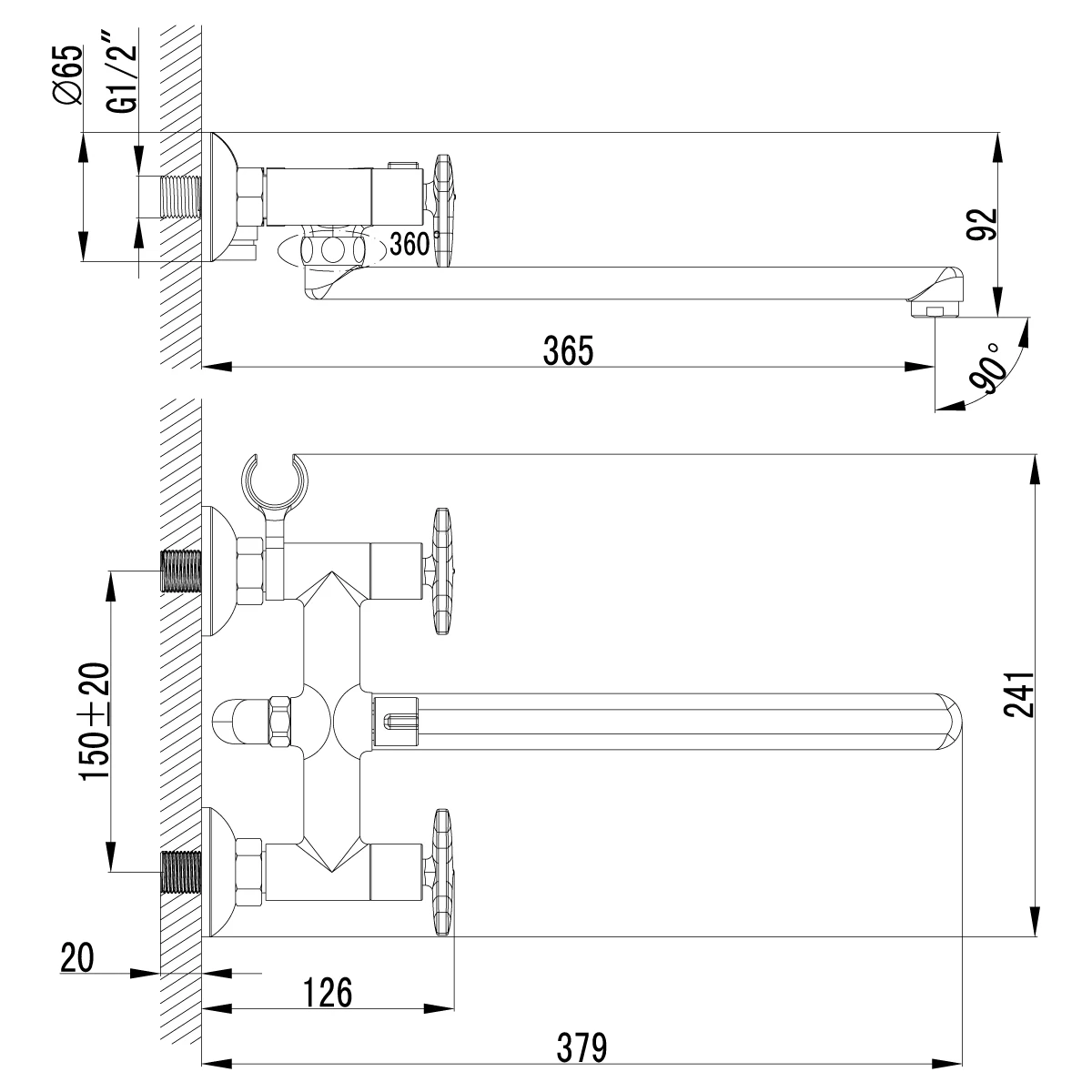 Смеситель для ванны Lemark Plus Spirit (LM1951C) Смеситель для ванны Lemark Plus Spirit (LM1951C) - фото 3