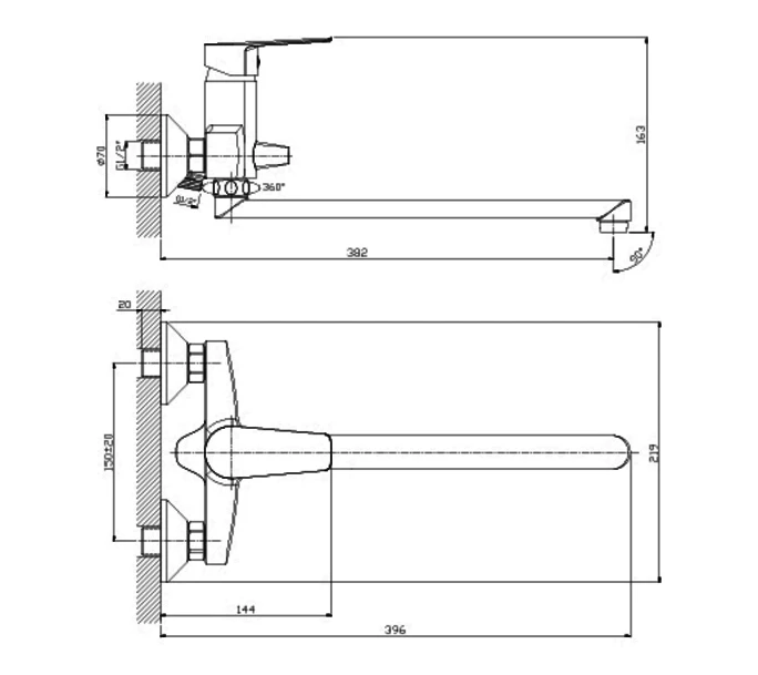 Смеситель для ванны Rossinka S (S35-33) - фото 2