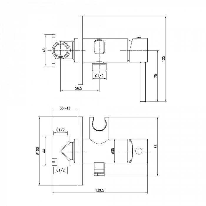 Смеситель гигиенический душ IDDIS Axes (003SBR0i08) - фото 2