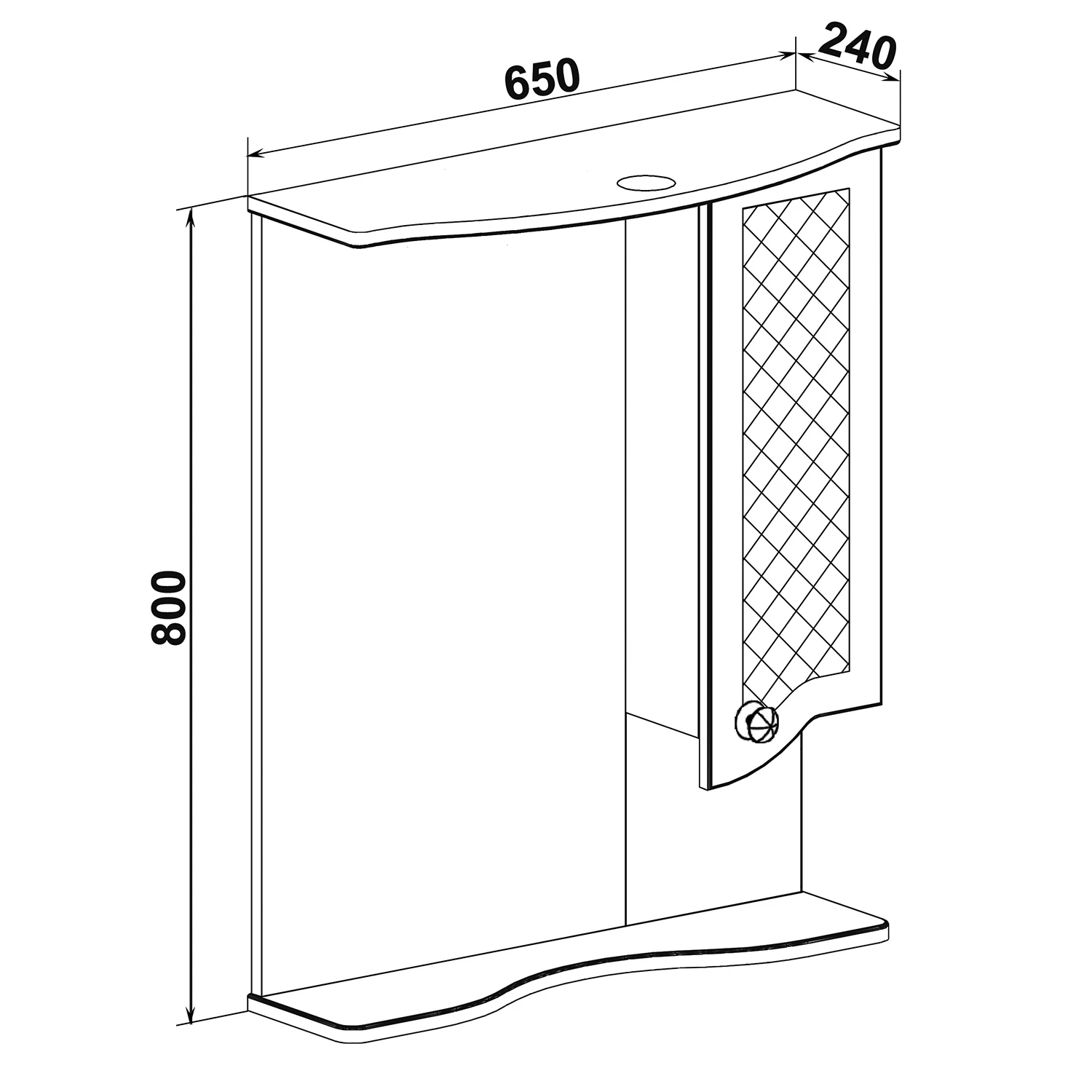 Зеркальный шкаф Runo правый Милано 65 (УТ000002097) - фото 5