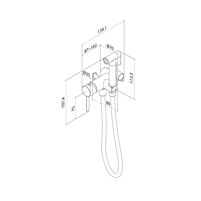 Встраиваемый смеситель с гигиеническим душем, матовый хром, IDDIS, 005BCR0i08 - фото 5