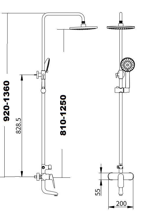 Душевая стойка Savol (SK-H7401) - фото 2