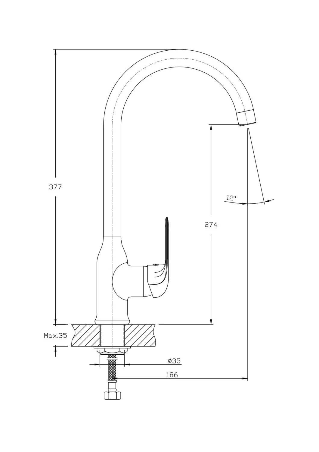 Смеситель для кухонной мойки RUSH Фиджи (Fiji) (FI1835-23) - фото 3