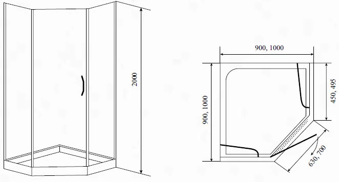 Душевой угол Timo 80*80*200 TL (BY-839/80C) - фото 2