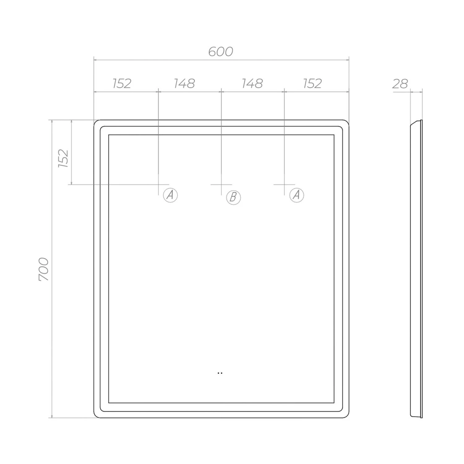 Зеркало VIGO Geometry Classic 600  (72) - фото 3
