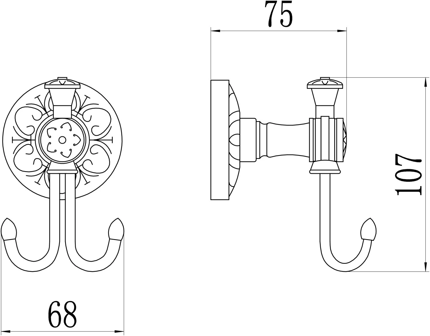 Крючок двойной Savol 58b (S-005854B) - фото 2