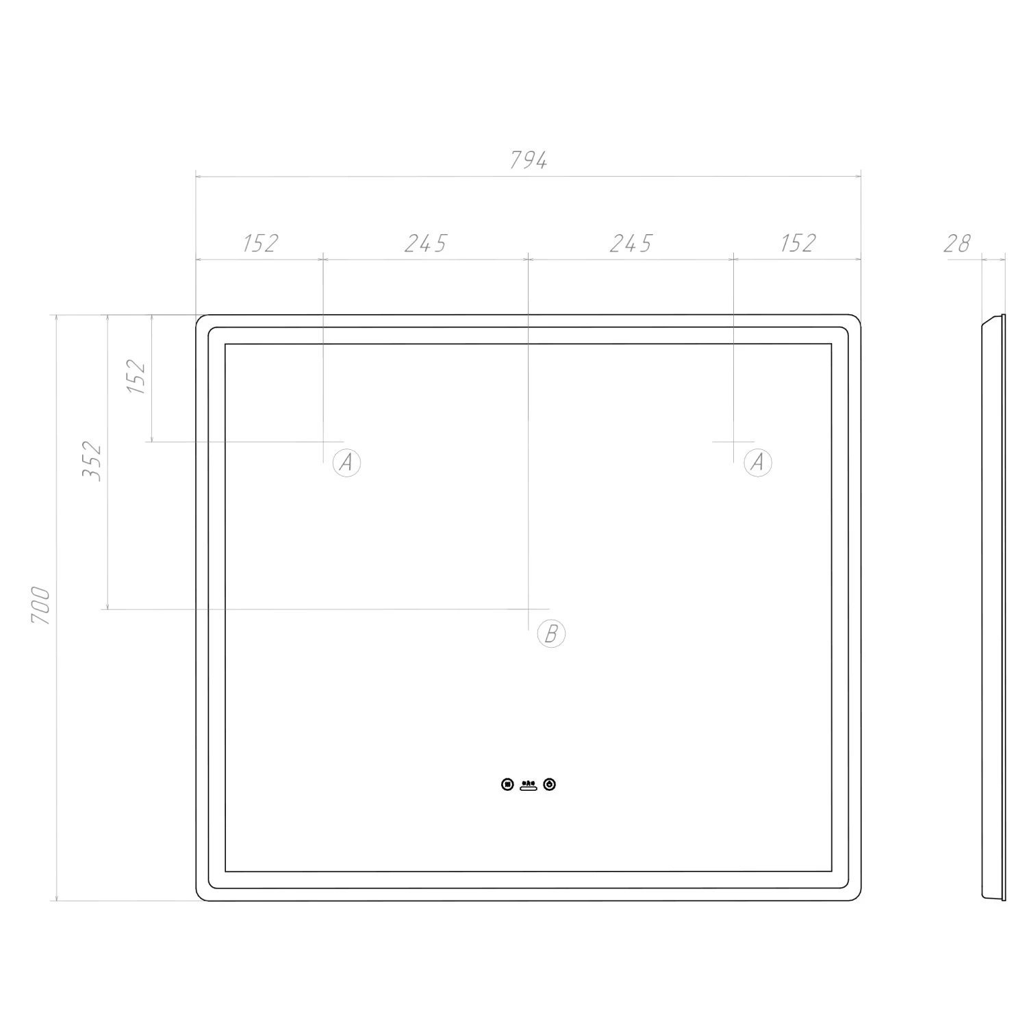 Зеркало VIGO Geometry Step 800 (234) - фото 3