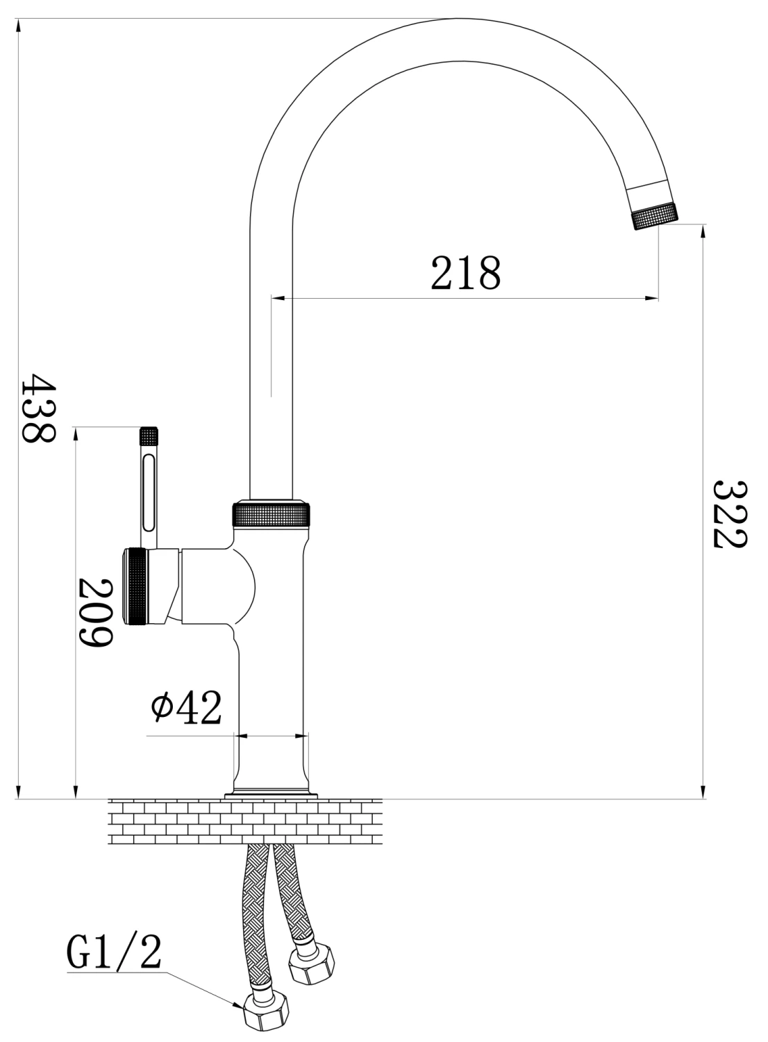 Смеситель для кухни Savol (S-AF1632A) - фото 2