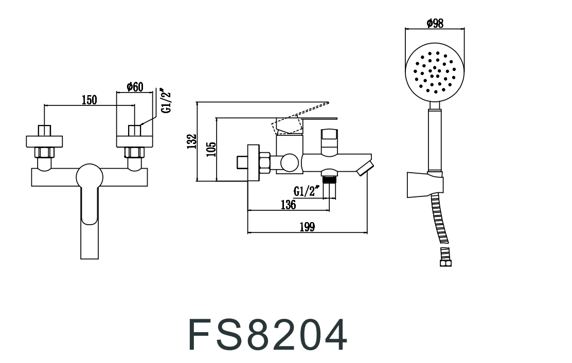 Смеситель для ванны Fmark (FS8204H) Смеситель для ванны Fmark (FS8204H) - фото 2