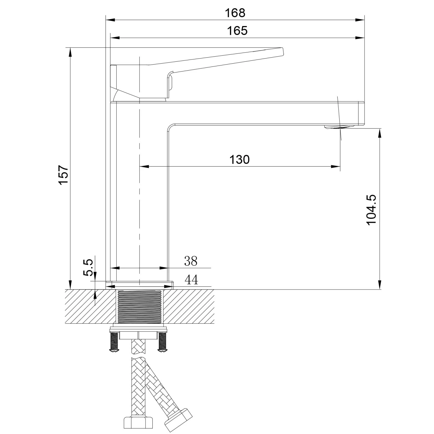 Смеситель для раковины HAIBA цвет: черный (HB10732-7) - фото 3