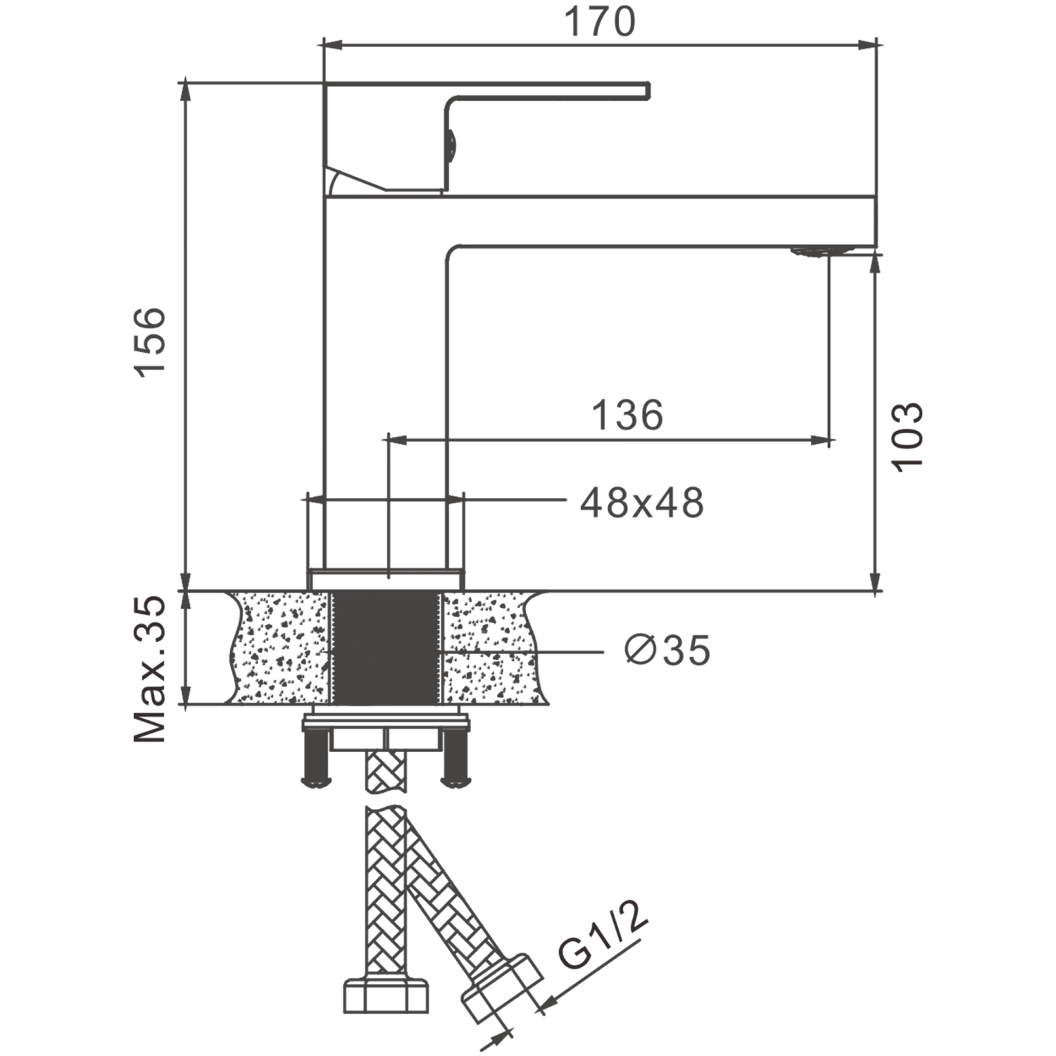 Смеситель для раковины BELZ B613-3 (B10613-3) - фото 2