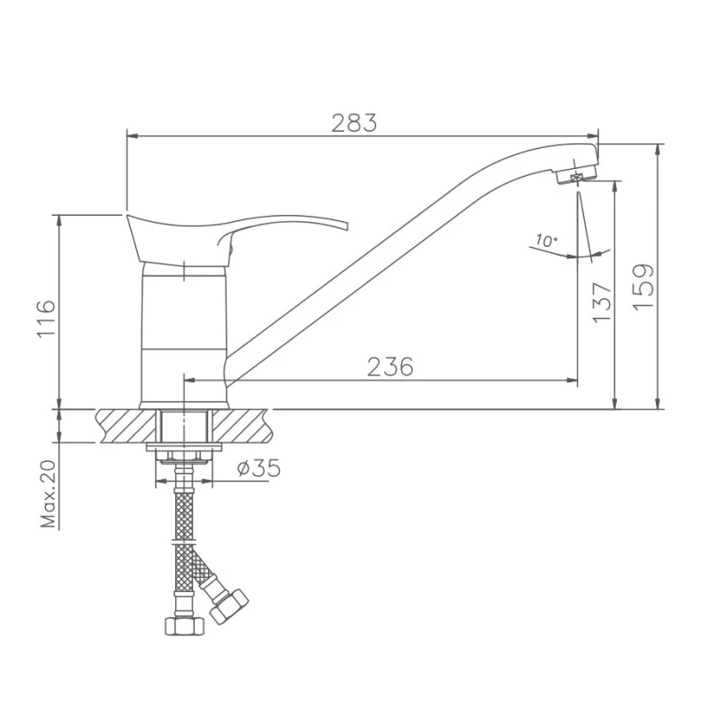 Смеситель для кухни Haiba (HB4901) - фото 2