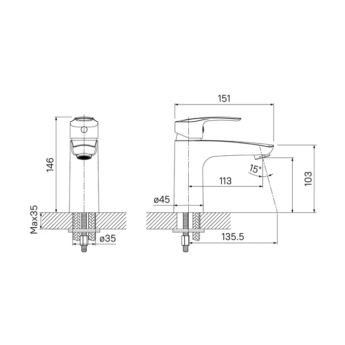 Смеситель для умывальника IDDIS Ray (RAYSB00i01) - фото 4