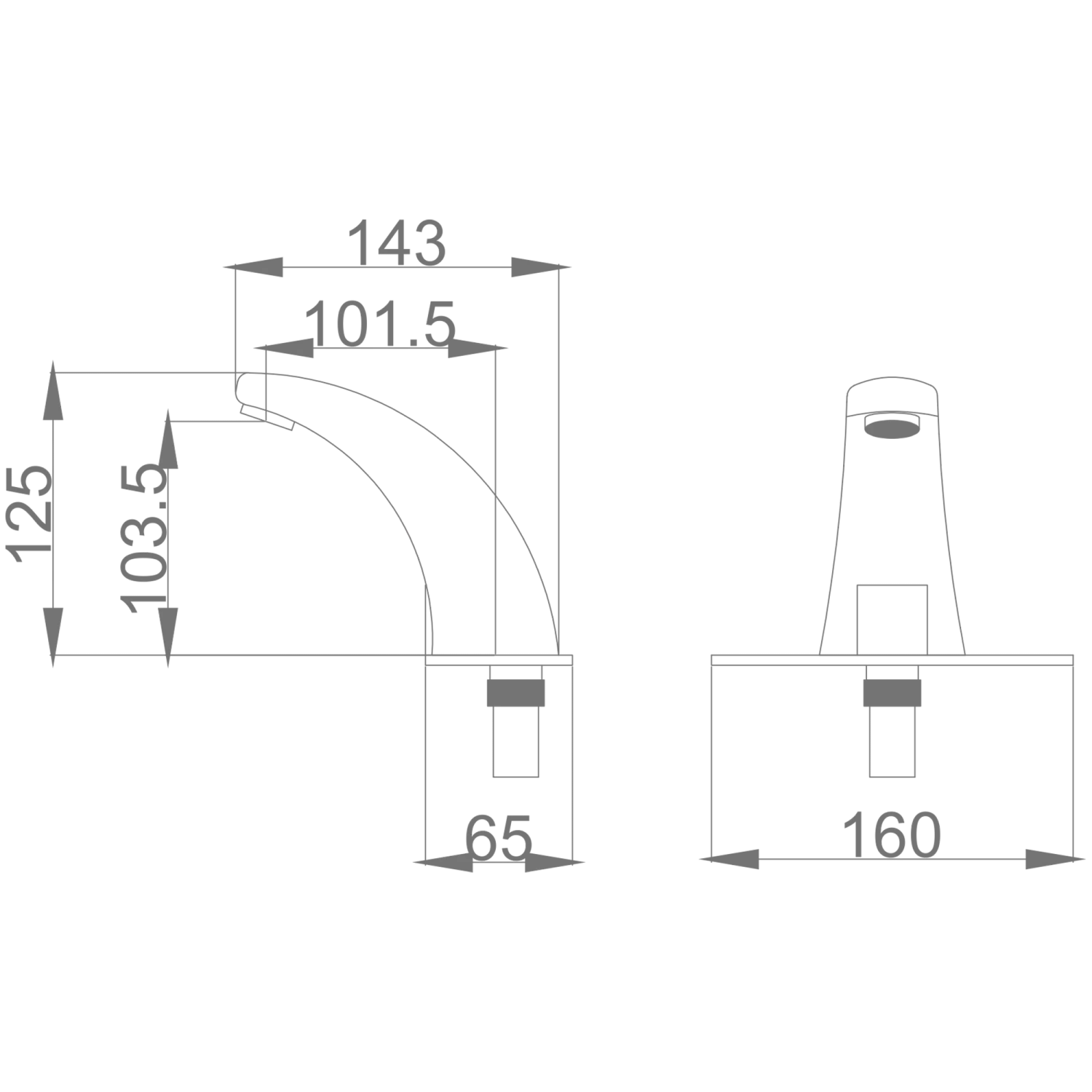 Смеситель для раковины HAIBA сенсорный хром (HB523) - фото 3