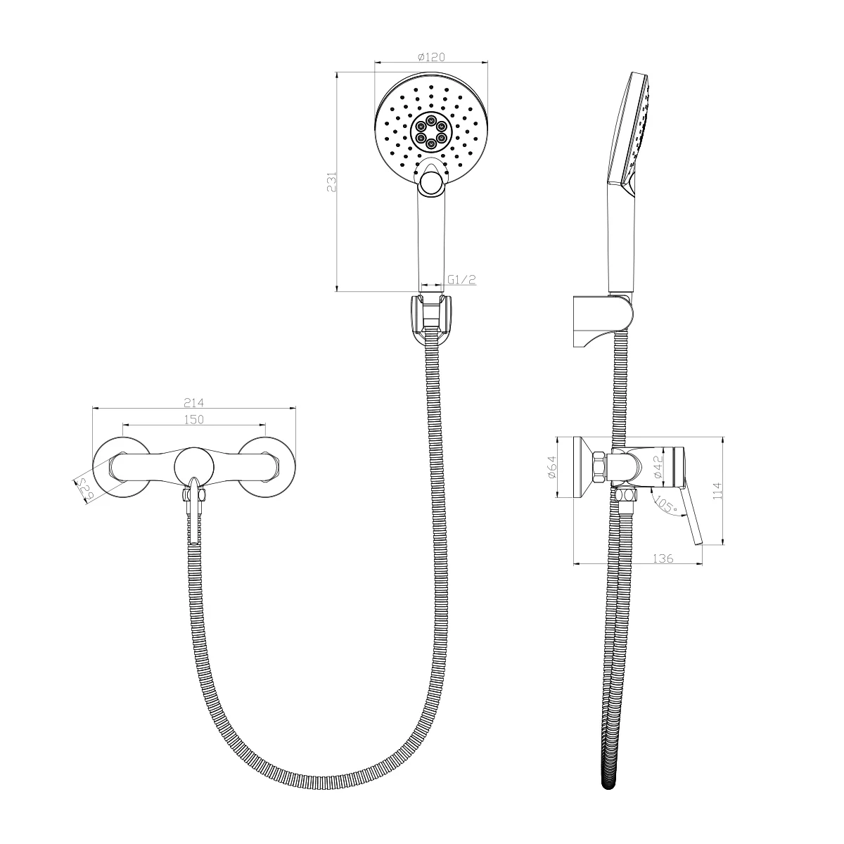 Смеситель для душа Lemark Minima (LM3803C) Смеситель для душа Lemark Minima (LM3803C) - фото 3