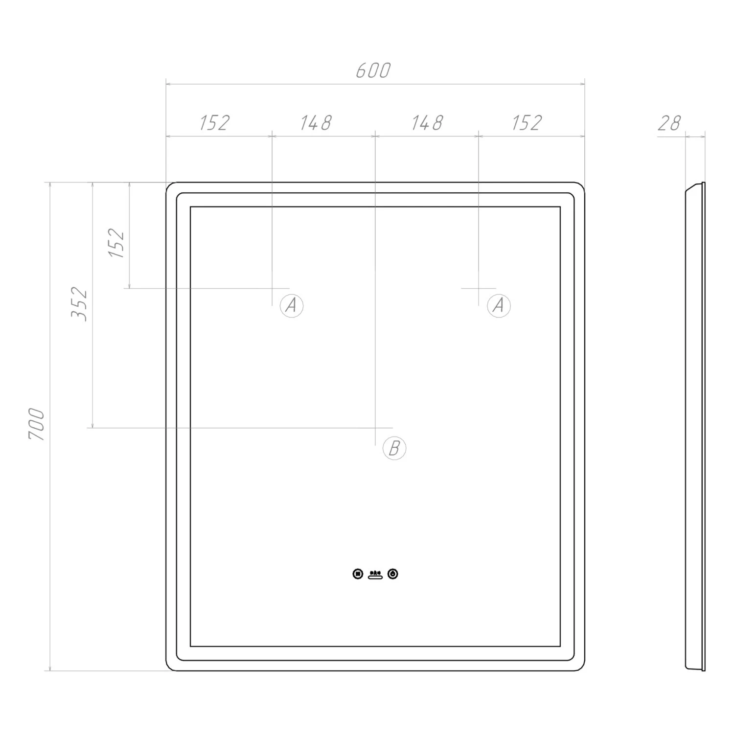 Зеркало VIGO Geometry Step 600 (148) - фото 3