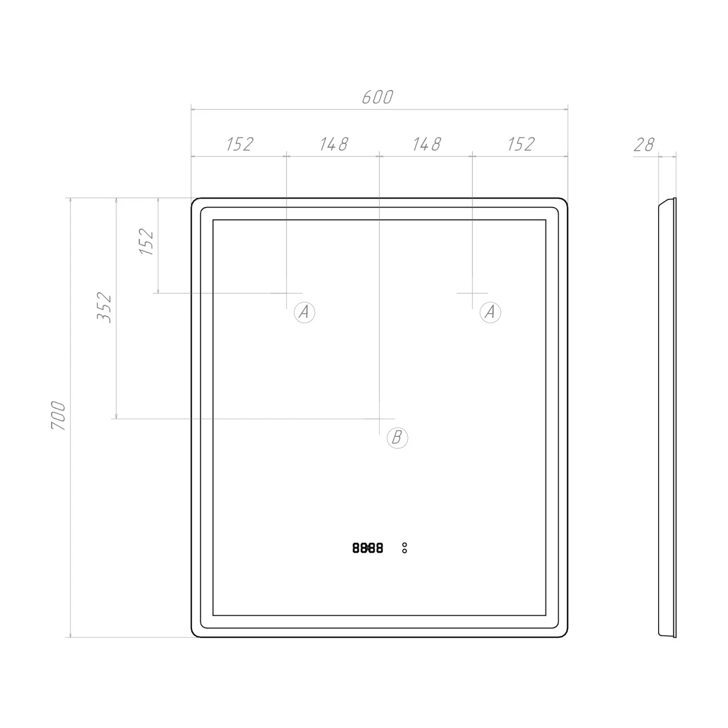 Зеркало VIGO Geometry Luxe 600 (208) - фото 3