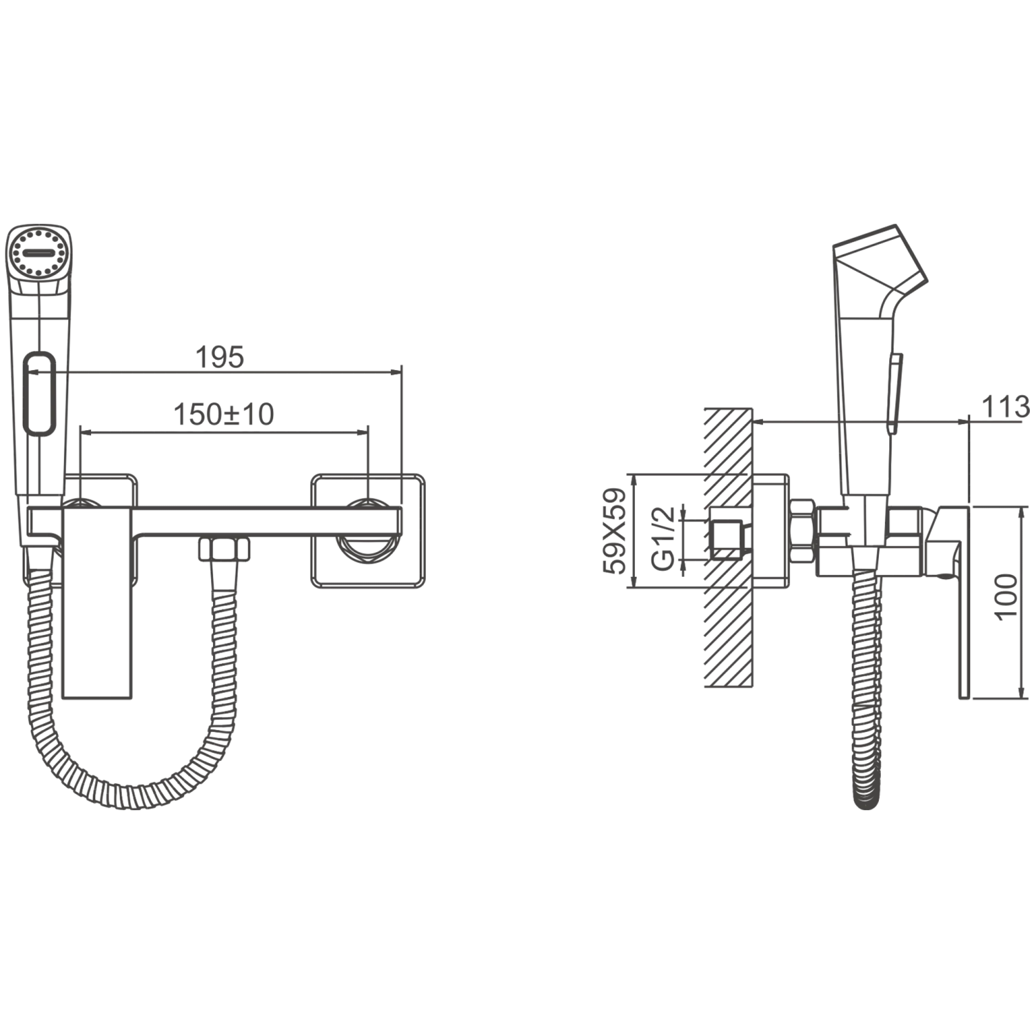 Гигиенический душ BELZ оружейная сталь (B55653-3) - фото 2