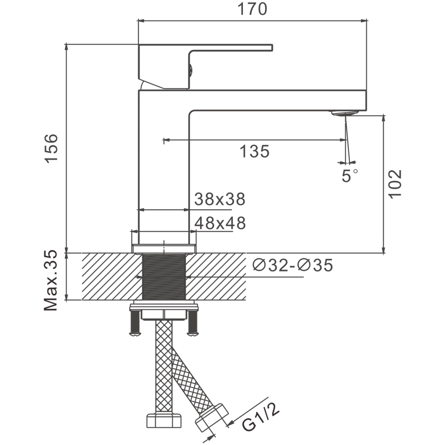 Смеситель для раковины BELZ черный (B10658-7) - фото 2