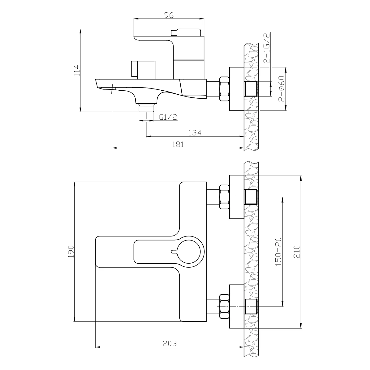 Смеситель термостатический Rossinka для ванны (RS50-31) - фото 3
