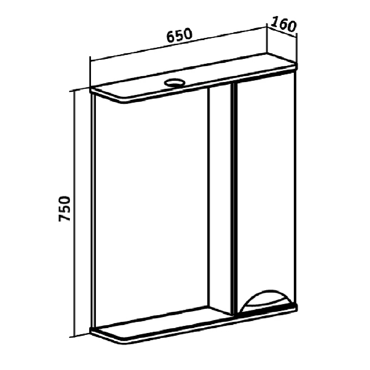 Зеркальный шкаф Runo правый Барселона 65 (00000001036) - фото 5