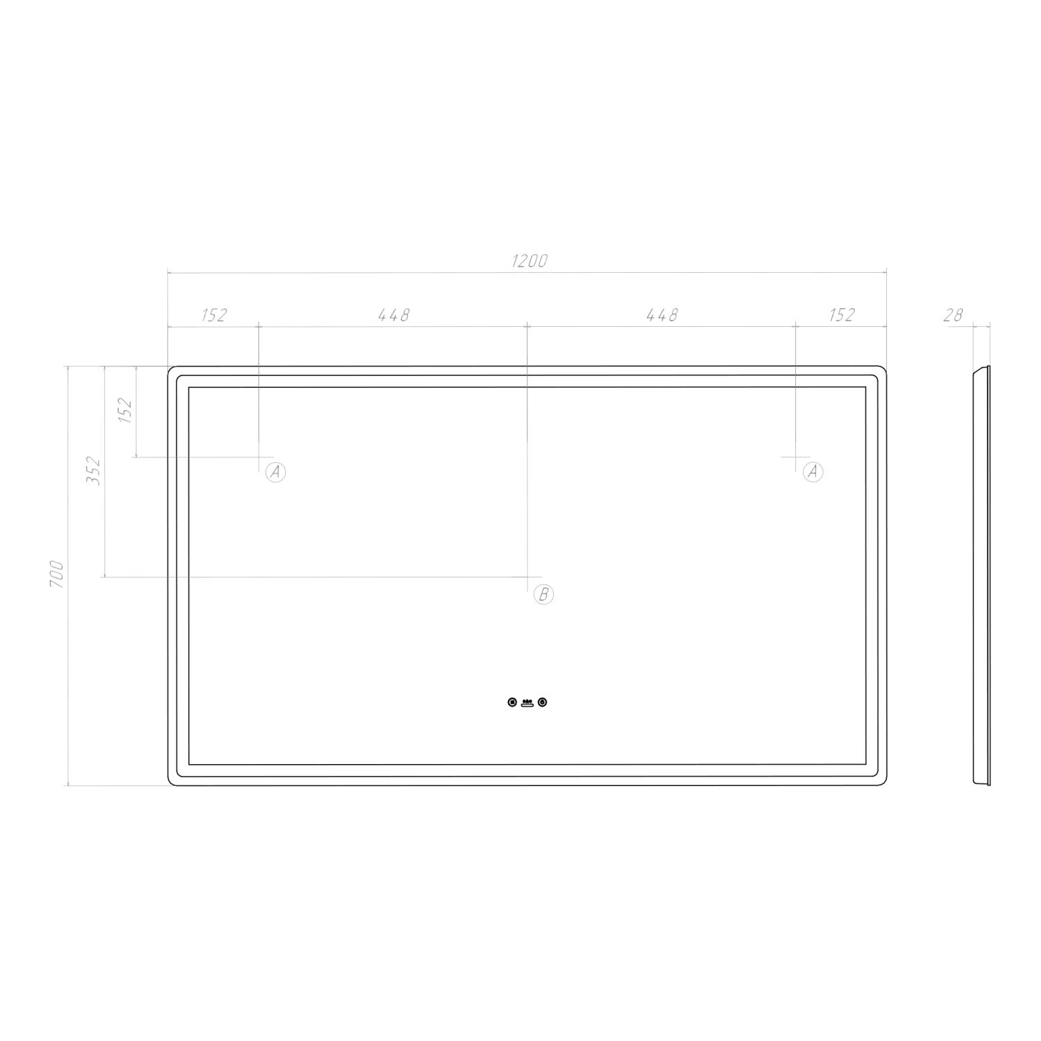 Зеркало VIGO Geometry Step 1200 (236) - фото 3