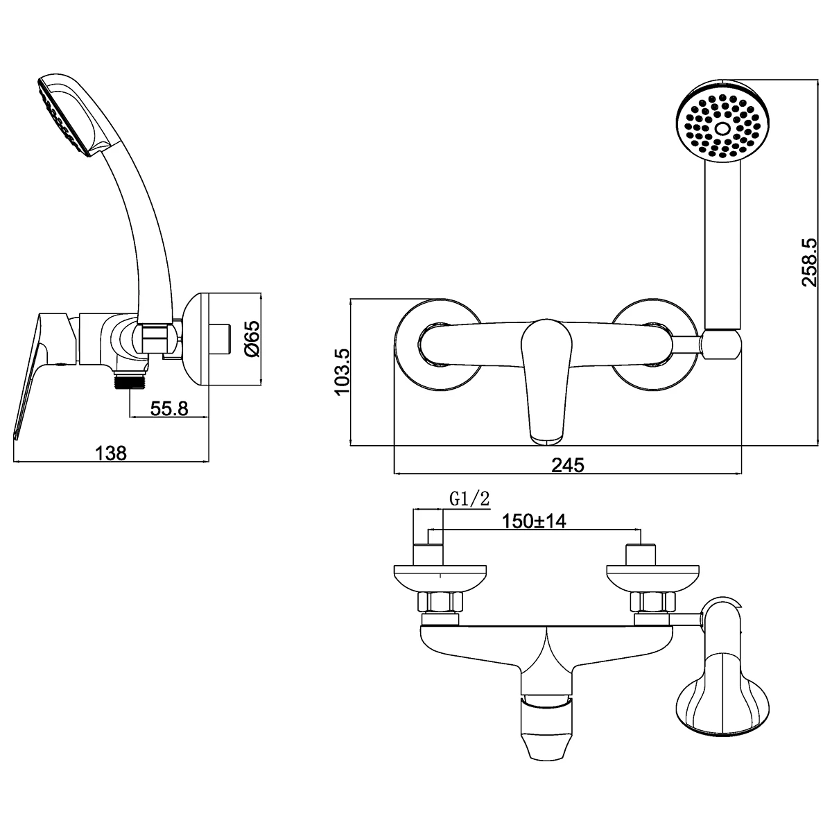 Смеситель для ванны Lemark Partner (LM6559C) - фото 3