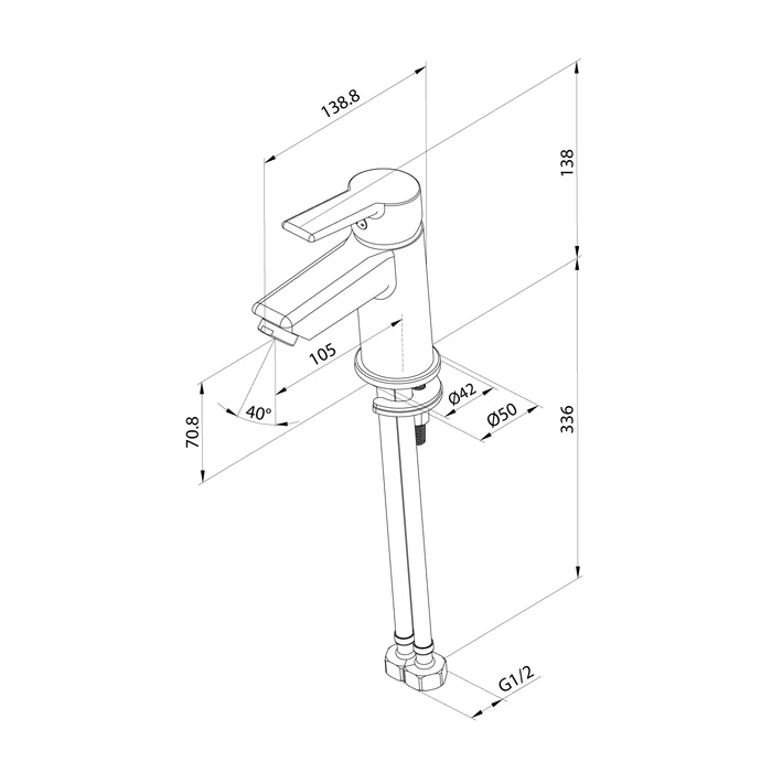Смеситель для умывальника Milardo Stripe черный матовый (STRBL00M01) - фото 7