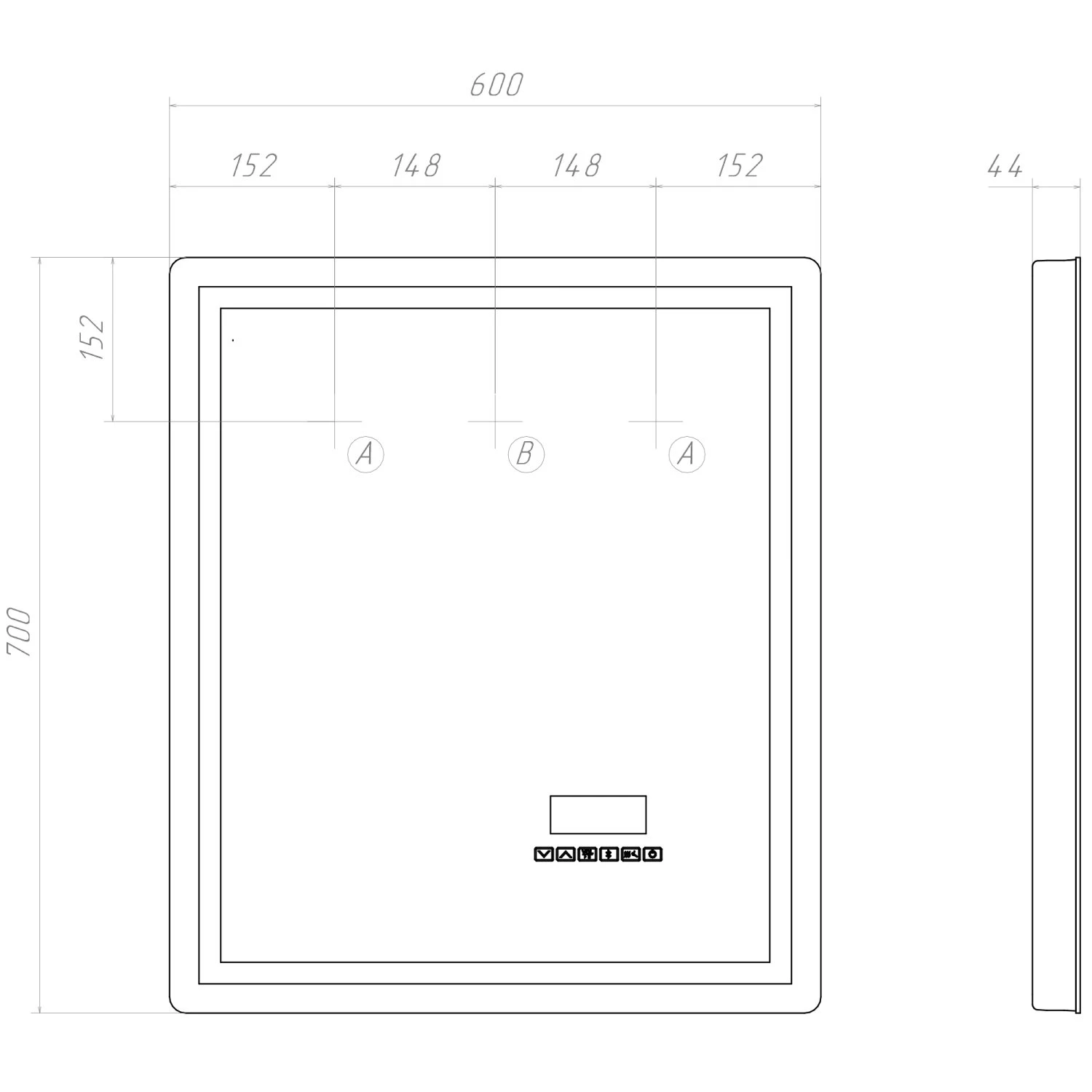 Зеркало VIGO Geometry Media voice 600 (044) - фото 3
