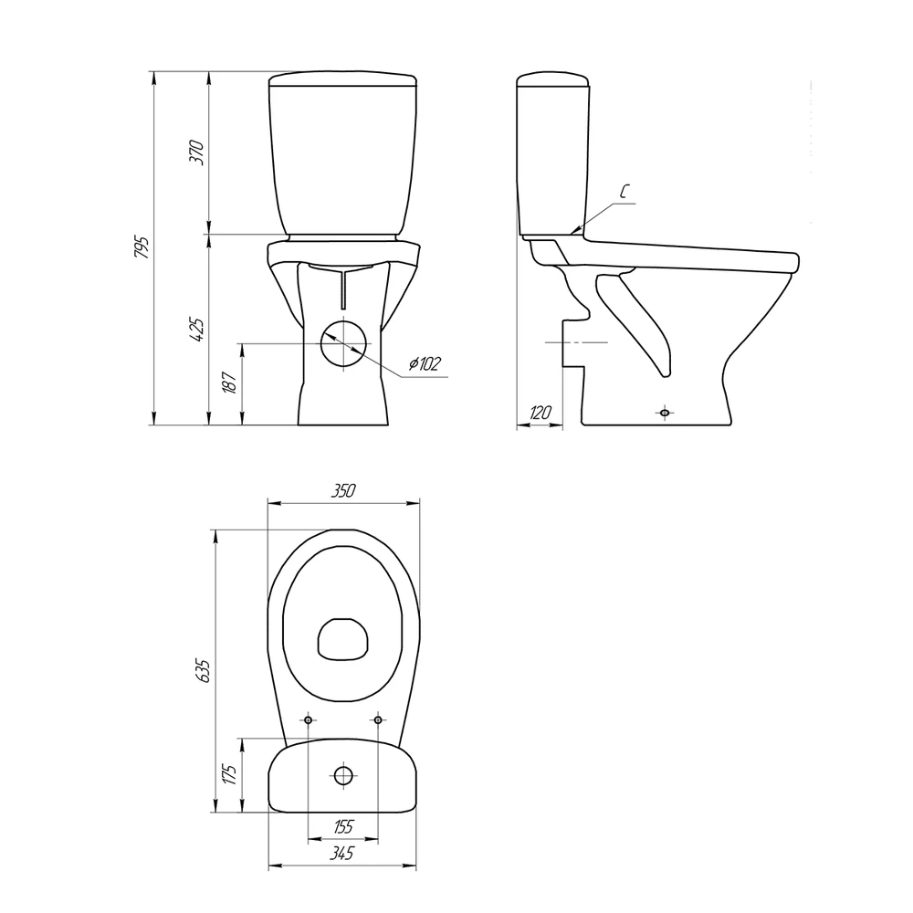 Унитаз Cersanit компакт MELAR 031 3/6 DPL EO slim (64234) - фото 3