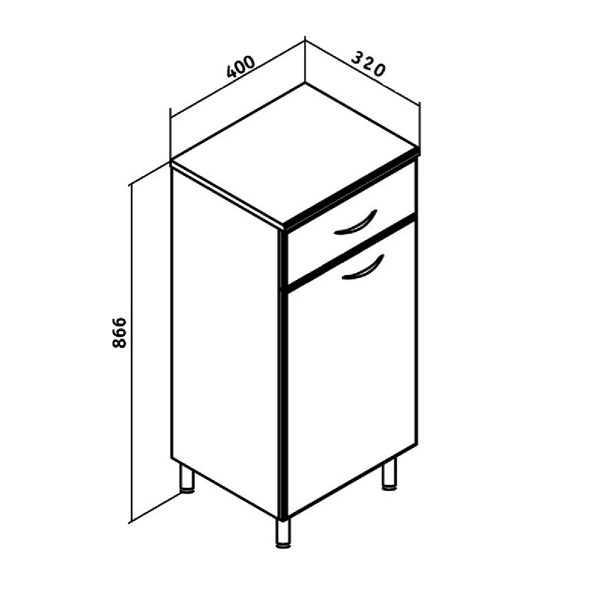 Полупенал Runo с корзиной для белья 40 (00000000118) - фото 3