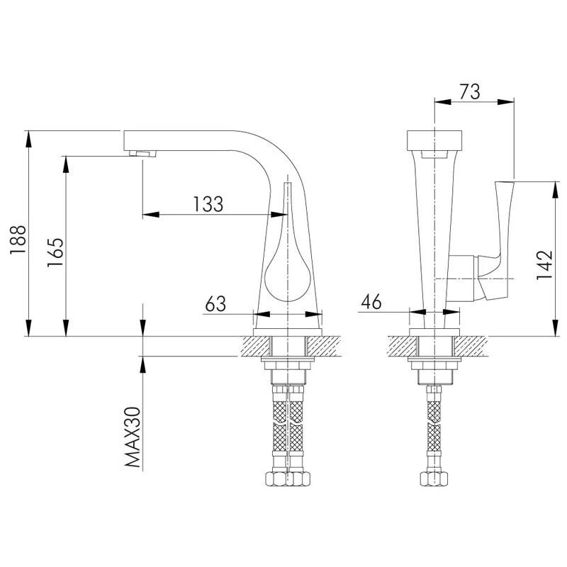 Смеситель для раковины Rossinka RS34 (RS34-12U) - фото 3